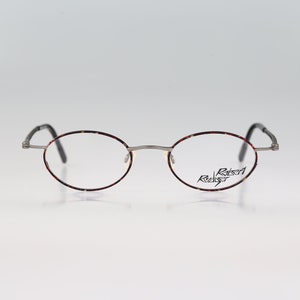 Robert Rudger 2265 010 9M, Vintage 90s tortoise & gray steampunk oval eyeglasses frames mens and womens NOS