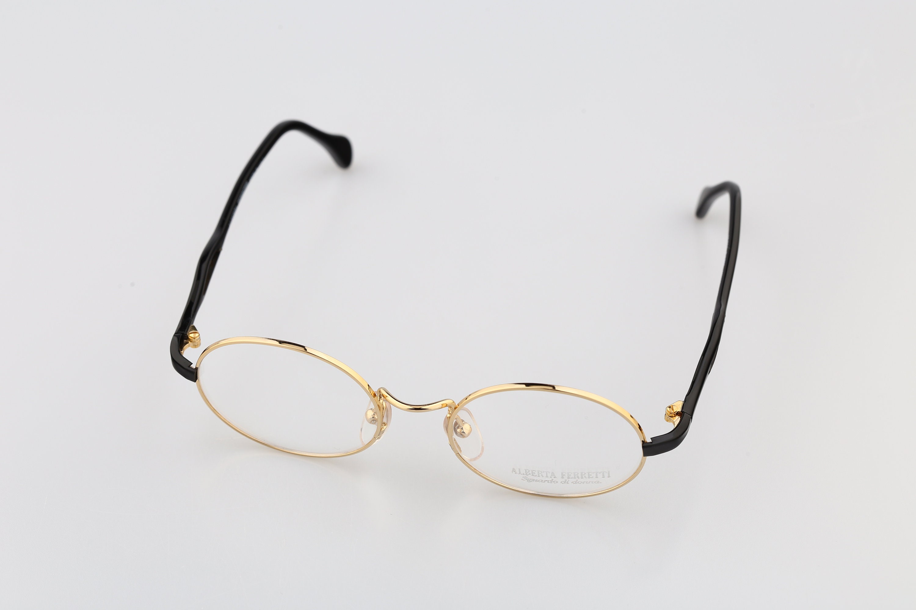 Alberta Ferretti 534 885, Vintage 90s Black & Gold Circle Round