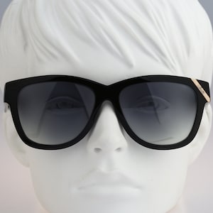 Silhouette M 3086, Vintage 80s unique black oversized wayfarer sunglasses women NOS