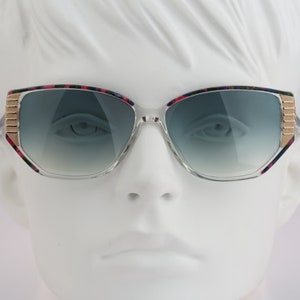 Silhouette M 1372 20 C 3091, Vintage 80s designer colorful browline clear angular cat eye sunglasses / NOS
