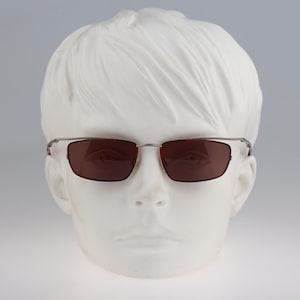 Robert Rudger 2192 273 R9, Vintage 90s grey and brown rectangle sunglasses women, NOS