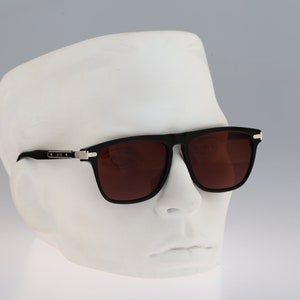 Le Club Morris 667, Vintage 90s black and silver square wayfarer sunglasses men & women, NOS