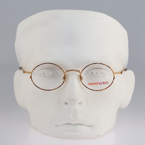 Contro Verse 3860 150 A8, Vintage 90s gold and tortoise small circle round eyeglasses frames mens & womens NOS