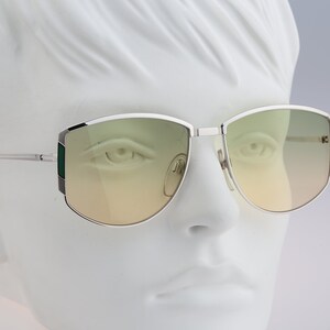 Silhouette M 6082 00 V 6016, Vintage 80s tinted bicolor lenses unique silver oversized square sunglasses women, NOS