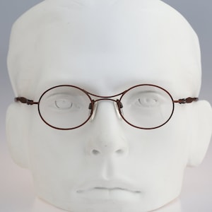 Silhouette M 6200 V 6052, Vintage 90s antique gold steampunk small round eyeglasses frames mens & womens NOS