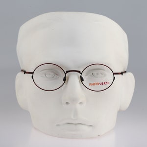 Contro Verse 3860 167 68, Vintage 90s antique bronze small circle round eyeglasses frames mens & womens NOS