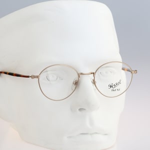 Persol Trend Pc 354, Vintage 90s gold small panto round eyeglasses frames mens & womens NOS