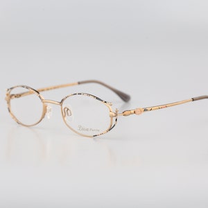 Diva 9062 2, Vintage 90s colorful & gold unique rectangle glasses frames womens NOS