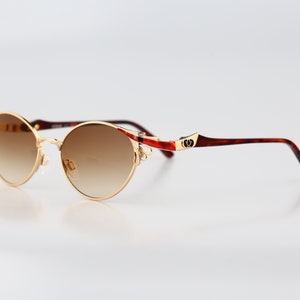 Diva 5035 3, Vintage 90s unique victorian tortoise & gold cat eye sunglasses women, NOS