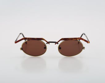 Vintage 90s Slim Brown Tortoise Oval Sunglasses - Etsy display picture 2