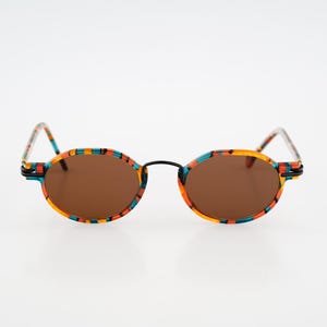 Contro Verse 3310 143 08, Vintage 90s colorful small crown panto round sunglasses men & women NOS