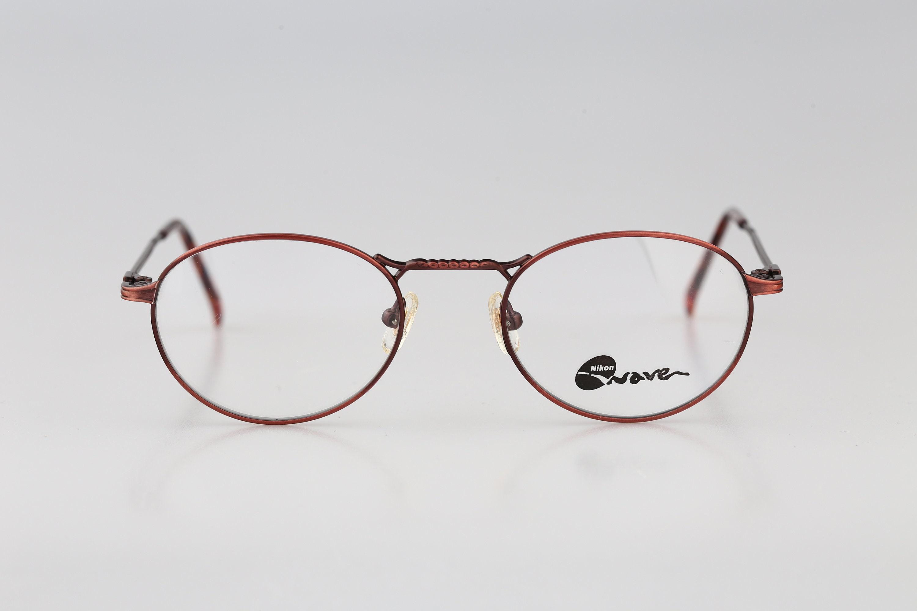 ヴィンテージ メガネ Nikon Wave WA 7439 0212, Vintage 90s Antique Gold Small Round