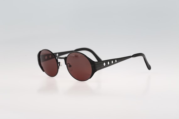 Jean Paul Gaultier 56-3174 4, Vintage 90s Black Steampunk Round