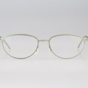 It&#39;s Total 3 51, Vintage 90s laser cut ultra lightweight nylor green cat eye glasses frames women / NOS