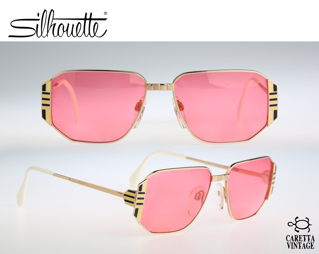 Silhouette M 6127 V 6020, Vintage 80s Tinted Pink Lenses  display picture 2
