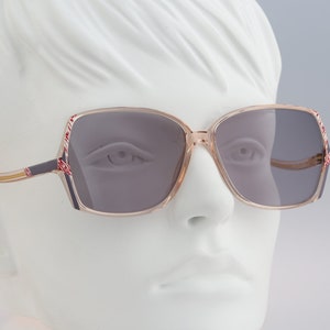 Silhouette M 1738 20 C 1751, Vintage 80s tinted smoke lenses unique clear square sunglasses women, NOS