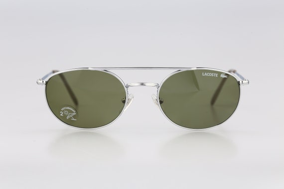 Lacoste D001, Vintage 90s tinted green lenses sil… - image 3