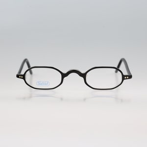 Safilo Team 1900 D M9K, Vintage 90s clear and black micro small hexagon reading eyeglasses frames mens & womens NOS