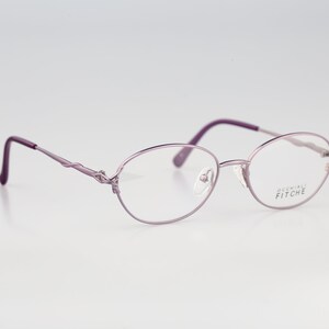 Occhiali Fitche FC 4013, Vintage 90er Jahre Unikat Lila Oval Brillengestell Damen NOS
