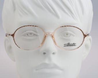 Silhouette M 1879 20 C 6052, Vintage 80er Jahre unikat bunt & klar oval Brillengestelle Damen NOS
