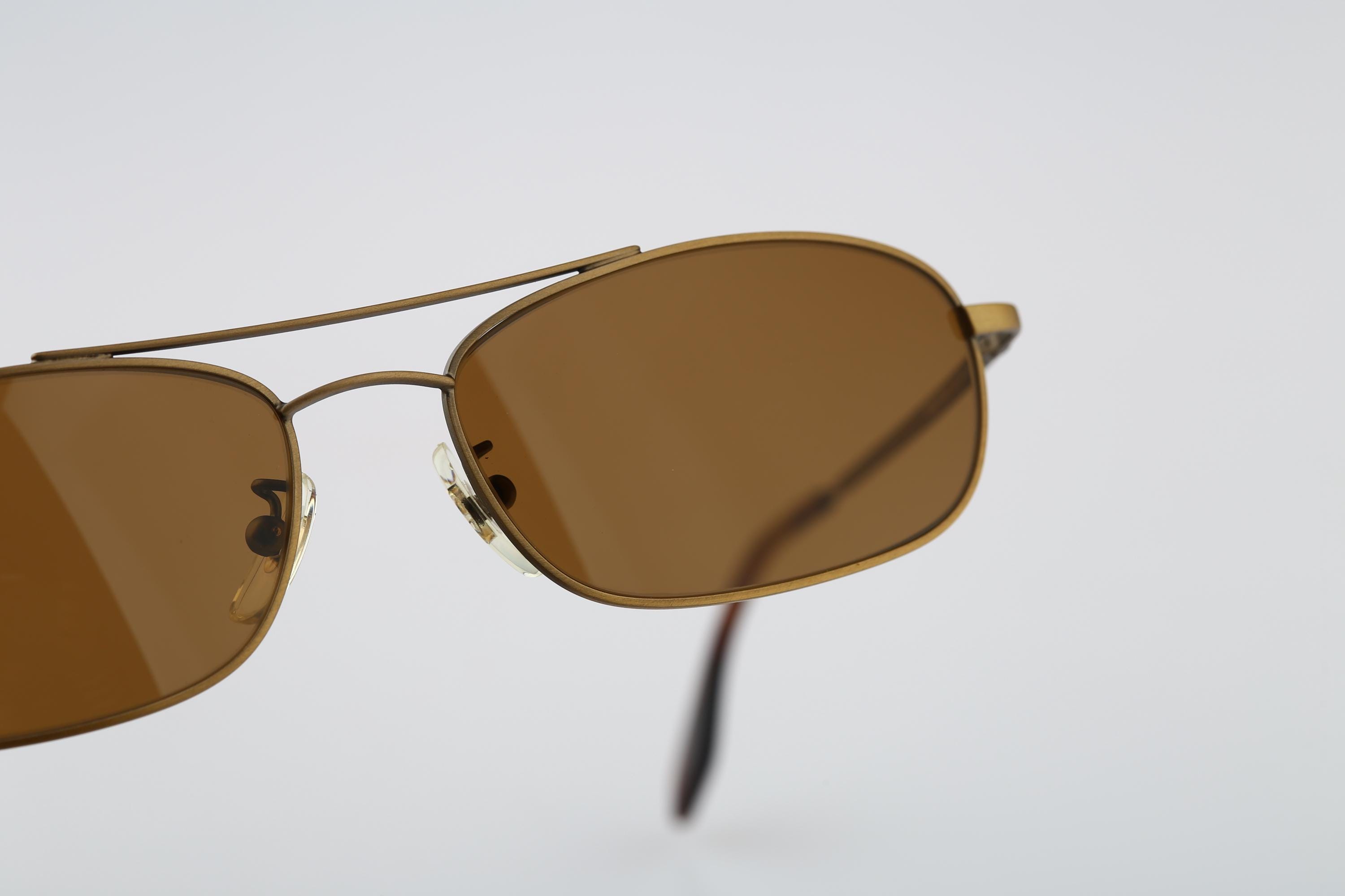 Vintage Calvin Klein Gold Frame Aviator Sunglasses...RARE! Calvin Klein Aviator Gold-Tone/Brown 60 mm Men main image 3