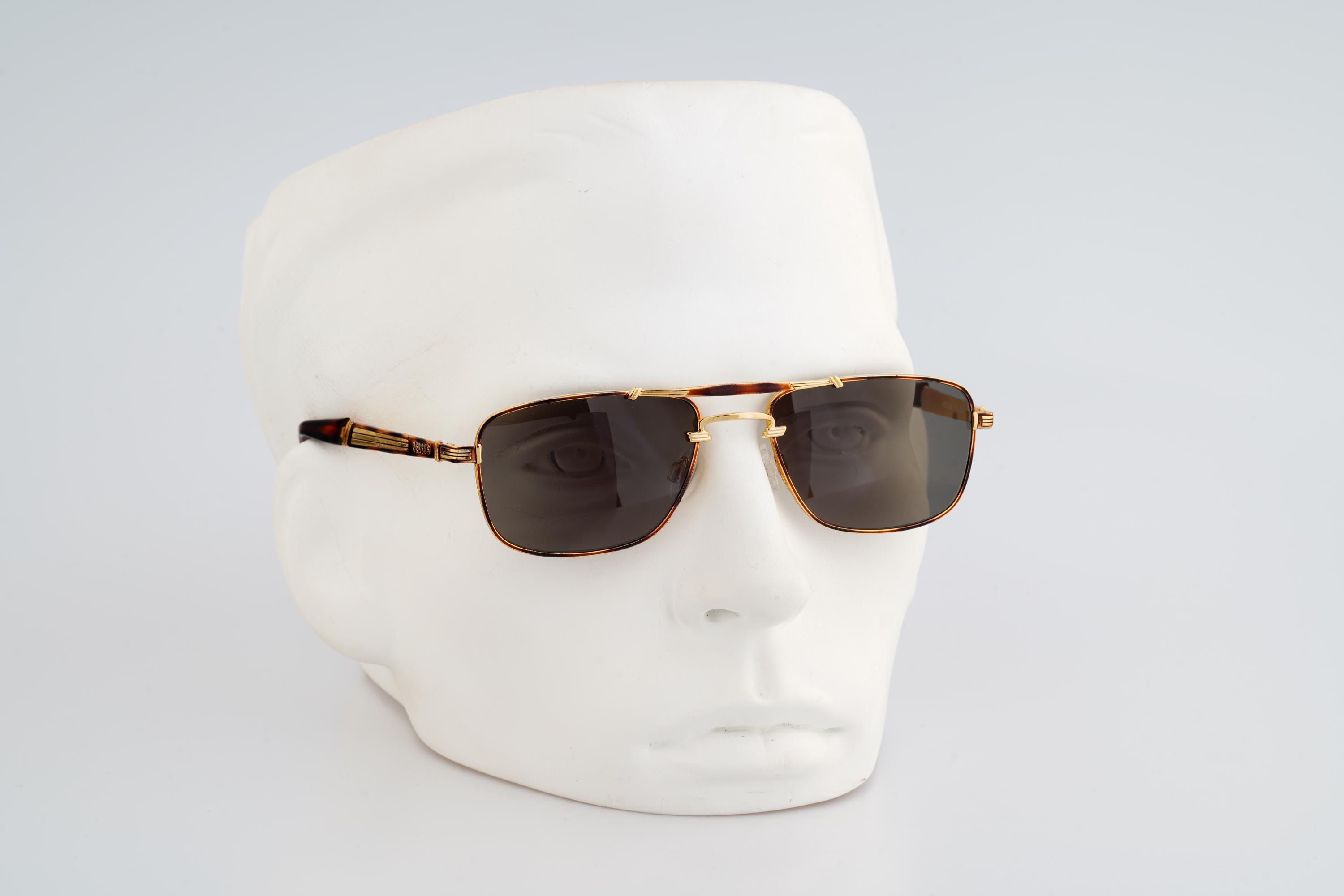 Versus by Gianni Versace F04 34M, Vintage 90s Gold & Tortoise
