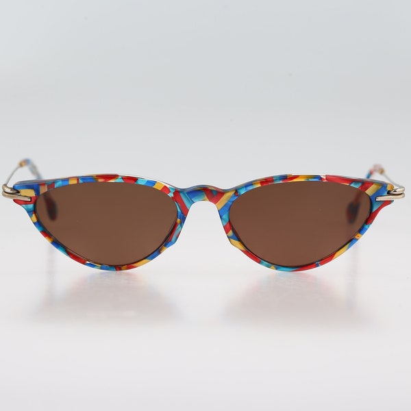 Contro Verse 3060 128 16, vintage années 90 unique coloré petites lunettes de soleil œil de chat femmes, NOS