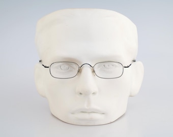Ihr Augenoptiker Kruse 303 2, Vintage 90s blue and grey small rectangle glasses frames mens and womens NOS