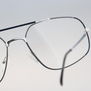 Bourgeois Halley, Vintage 80s colorful & silver square aviator eyeglasses frames mens and womens NOS image 6