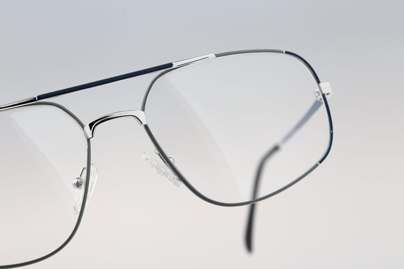 Bourgeois Halley, Vintage 80s colorful & silver square aviator eyeglasses frames mens and womens NOS image 6