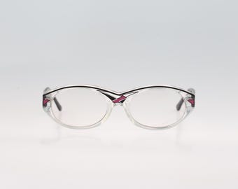 Van Doesburg 104 014, Vintage 80s clear oval eyeglasses frames mens & womens NOS