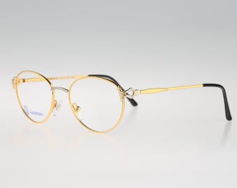 Colección Sanremo 506 008, monturas de gafas redondas panto doradas vintage de los años 80 para mujer NOS