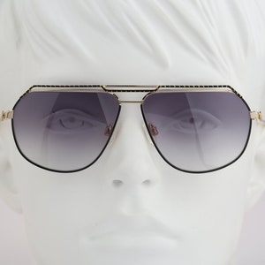 Di 536 54 84, Vintage 80s designer unique flat top aviator sunglasses women NOS