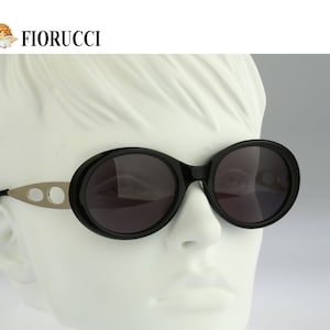 Fiorucci Audace 2026 900, Vintage 90s black steampunk oversized oval sunglasses , NOS