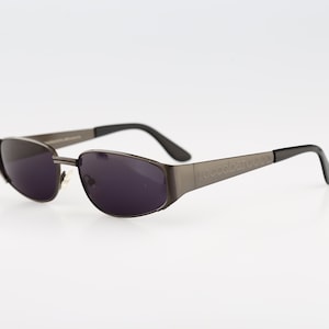 Roccobarocco 7645 F 10, Vintage 90s gray unique oval sunglasses women NOS