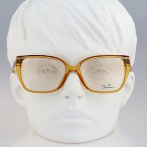 Saphira 4099 10, Vintage 80s clear oversized square eyeglasses frames women NOS