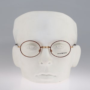 Emporio Armani 012 721, Vintage 90s gold and tortoise small circle round eyeglasses frames mens & womens / NOS