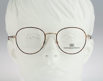 Raffaella Curiel C040 3E38, Vintage 90s tortoise panto round eyeglasses frames mens & womens NOS