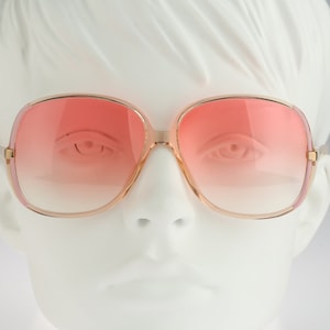 Silhouette M 1706 20 C 1393, Vintage 80s tinted pink lenses unique oversized clear square sunglasses women, NOS