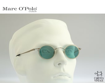 Marc O&#39;Polo by Metzler 3382 350, Vintage 90s tinted lenses clear & silver small circle round sunglasses men and women NOS