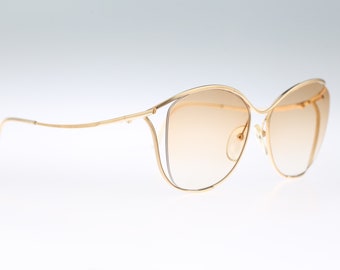 Essilor 327, Vintage 80s Tinted Brown Lenses Gold Oversized  display picture 1