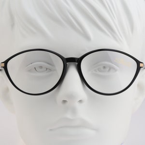 Silhouette M 1715 20 C 5504, Vintage 80s black & gold unique oversized oval eyeglasses frames womens NOS