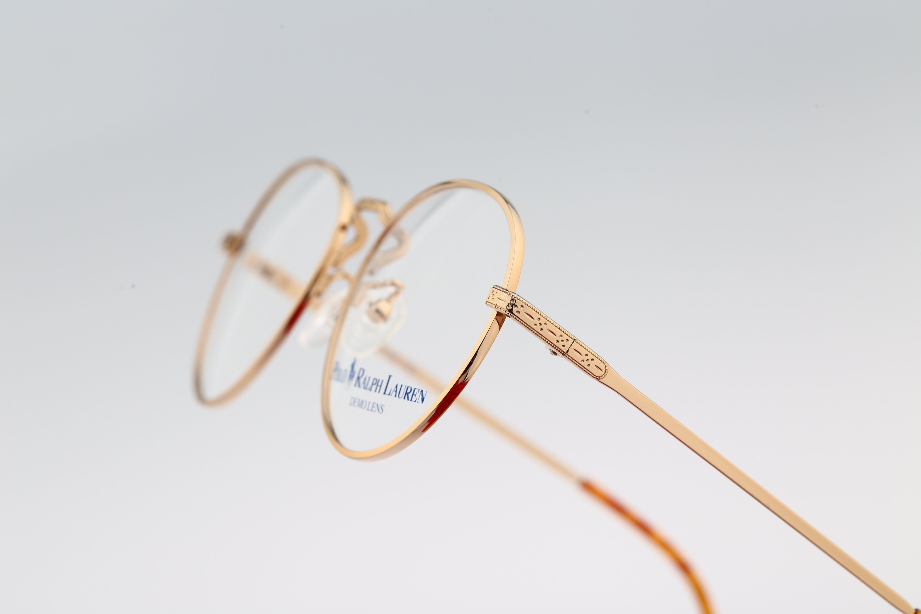 Vintage Polo Ralph Lauren Classic VI Gold Tortoise Shell Round Frame Glasses Polo Ralph Lauren VI 0YG, Vintage 90s Gold Panto Round  main image 3