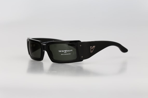 Emporio Armani 622 S 471, Vintage 2000s Black Unique Rectangle