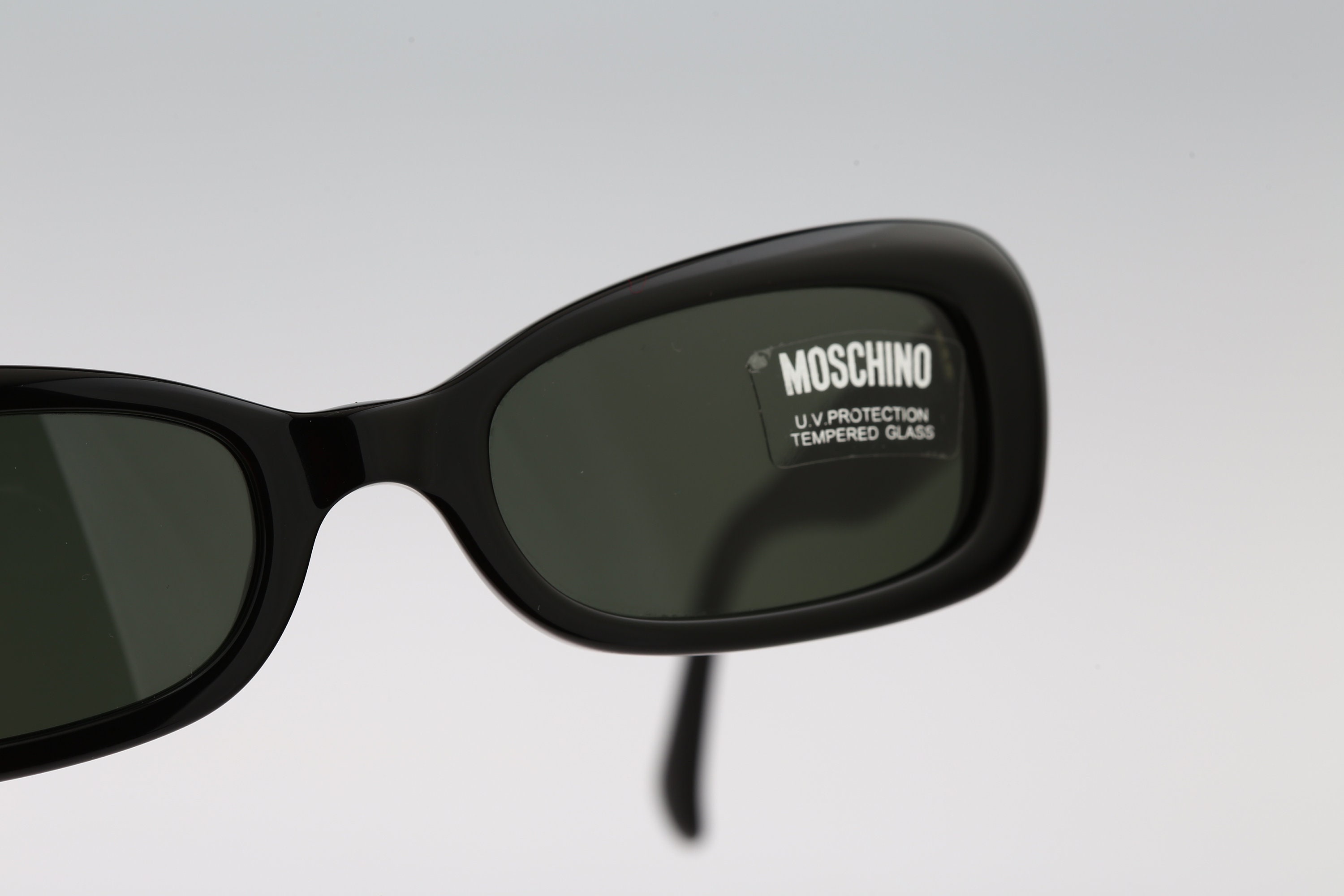 Moschino 3544 S 95 31, Vintage 90s Unique Black Rectangle 