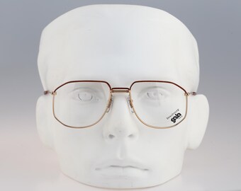Beaubourg Gala 07, Vintage 80s gold square eyeglasses frames mens & womens NOS