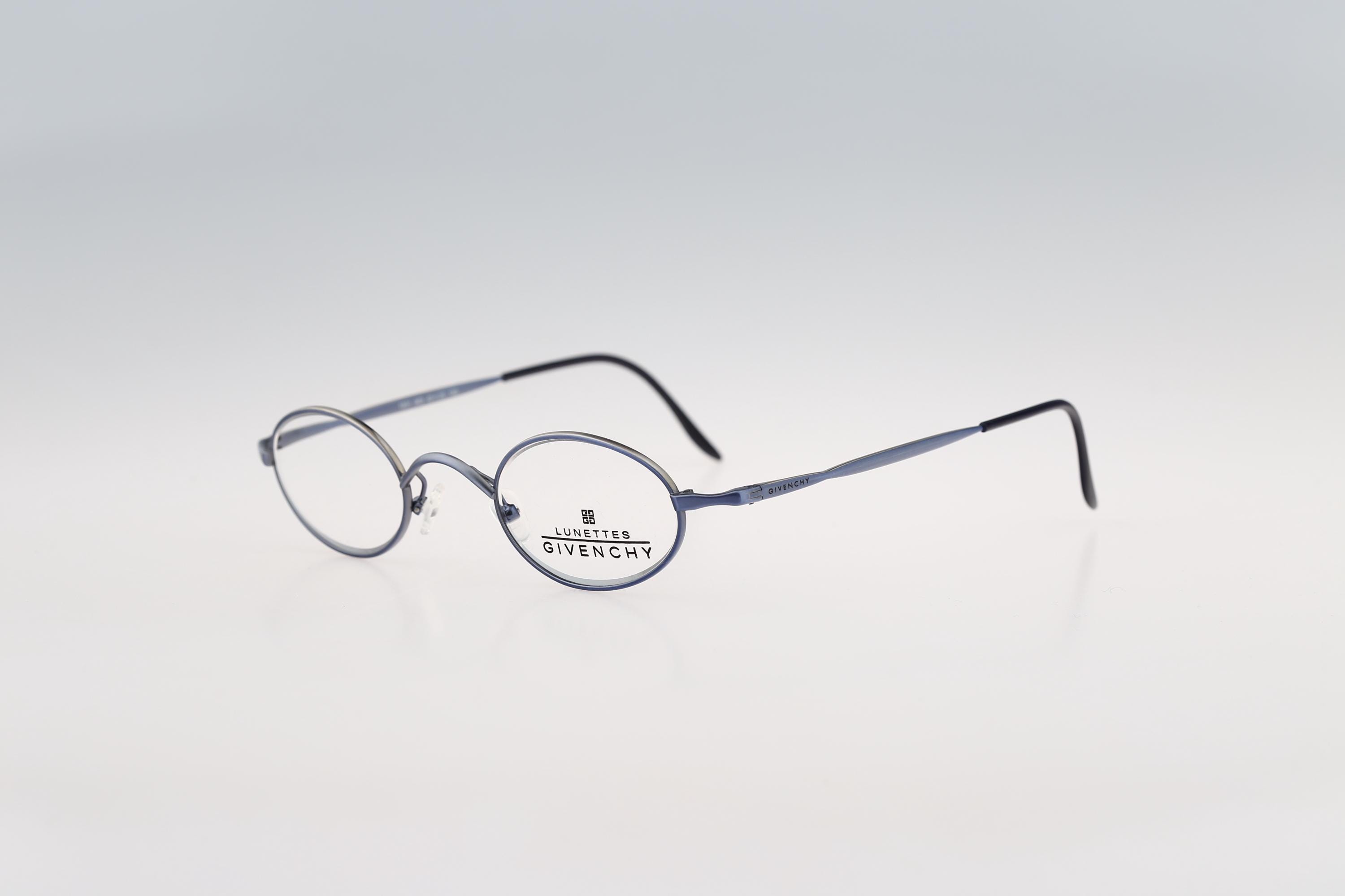 Givenchy 1031 003, Vintage 90s Blue Micro Small Oval Reading 