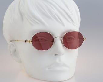 Shiseido 1001 2, gafas de sol ovaladas plateadas únicas Vintage 90 para mujer NOS