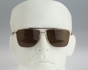 Annabella A 550 4, Vintage 80s gold square aviator sunglasses men & women NOS