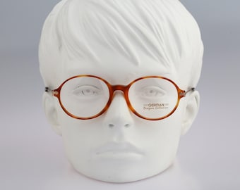 Tauschek Cloud 109, Vintage 90s gold and tortoise circle round eyeglasses frames mens & womens NOS